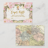 ヴィンテージの地図のおむつのラッフル旅行冒険のベビー エンクロージャーカード (正面/裏面)