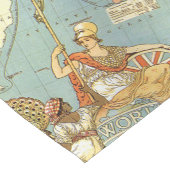 ヴィンテージの地図のプリント ショートテーブルランナー (コーナー)