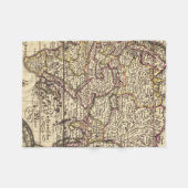 ヴィンテージの地図のプリント フリースブランケット (正面(横))