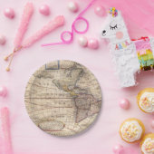 ヴィンテージの地図のプリント ペーパープレート (パーティー)