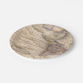 ヴィンテージの地図のプリント ペーパープレート (アングル)