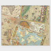 ヴィンテージの地図のプリント ラッピングペーパー (フラット)