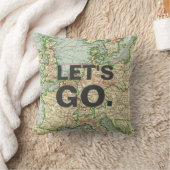 ヴィンテージの地図のヨーロッパの枕、カスタムな引用文 クッション (ブランケット)