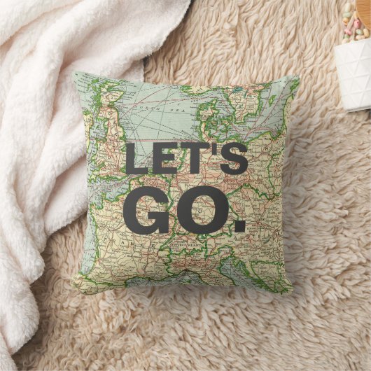 ヴィンテージの地図のヨーロッパの枕、カスタムな引用文 クッション (ブランケット)