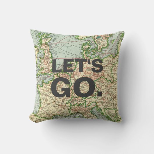 ヴィンテージの地図のヨーロッパの枕、カスタムな引用文 クッション (正面)