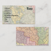 ヴィンテージの地図の名刺 名刺 (正面/裏面)