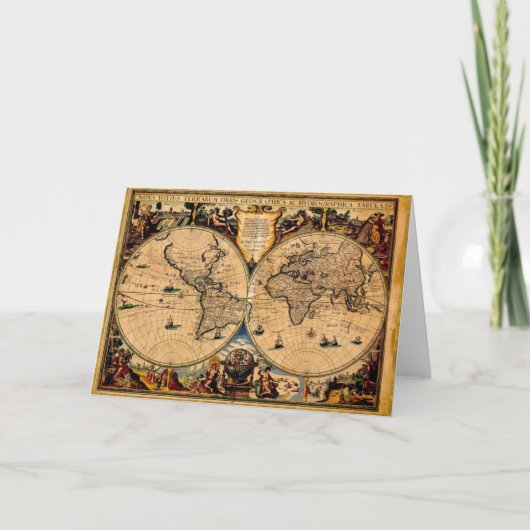 ヴィンテージの地図の新星のtotiusのterrarum 1625年 カード (正面)