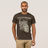 ヴィンテージの地図の芸術-ブラウン Tシャツ (正面フル)