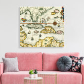 ヴィンテージの地図カリブの(1594) キャンバスプリント (インサイチュ (リビング))