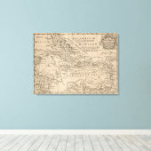 ヴィンテージの地図カリブの(1763) キャンバスプリント (インサイチュ (ウッドフロア))