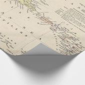 ヴィンテージの地図カリブの（1850年） ラッピングペーパー (コーナー)