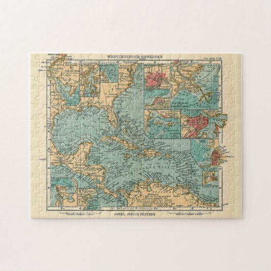 ヴィンテージの地図カリブの(1906年) ジグソーパズル (横)