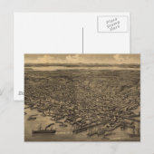 ヴィンテージの地図シアトル(1884) ポストカード (正面/裏面)