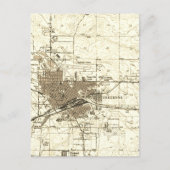 ヴィンテージの地図チェイエンヌワイオミング ポストカード (正面)