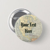 ヴィンテージの地図ボタン 缶バッジ (正面&裏面)