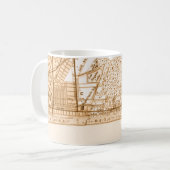 ヴィンテージの地図ヴェネツィアビーチロサンゼルスマグ コーヒーマグカップ (正面左)