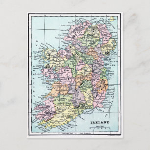 ヴィンテージの地図 – アイルランド ポストカード