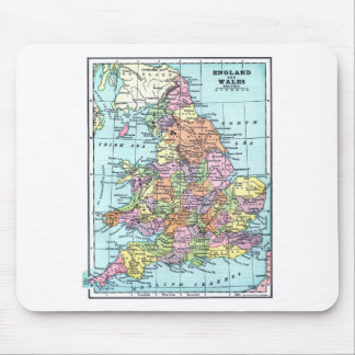 ヴィンテージの地図-イギリス及びウェールズ マウスパッド
