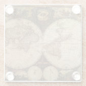 ヴィンテージの地図 ガラスコースター (裏面)