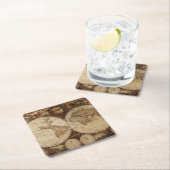 ヴィンテージの地図 スクエアペーパーコースター (インサイチュ)
