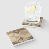 ヴィンテージの地図 ストーンコースター (横)