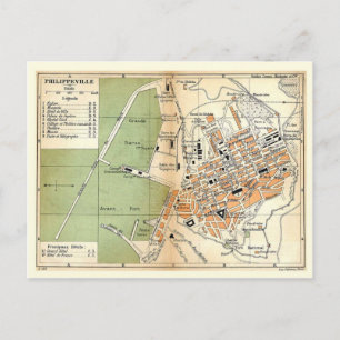 ヴィンテージの地図,フィリップ,アルジェリア, 1903 ポストカード