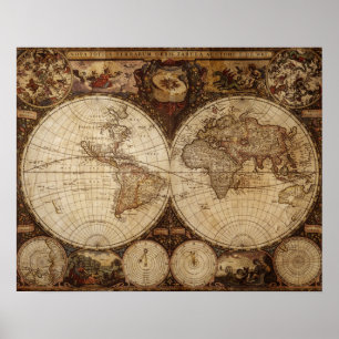 ヴィンテージの地図 ポスター