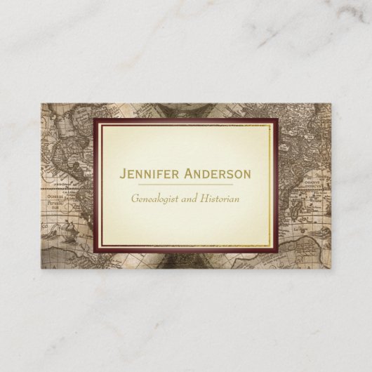 ヴィンテージの地図 名刺 (正面)
