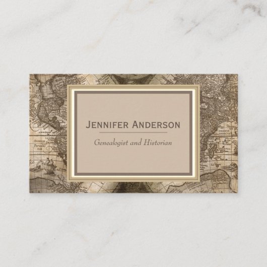 ヴィンテージの地図 名刺 (正面)