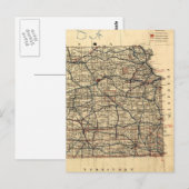 ヴィンテージの地図(1884年) ポストカード (正面/裏面)