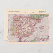 ヴィンテージの地図, 1920,スペイン ポストカード (正面/裏面)