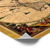 ヴィンテージの地図Nova totius terrarum 1625 ポスター (角)