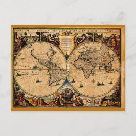 ヴィンテージの地図Nova totius terrarum 1625 ポストカード