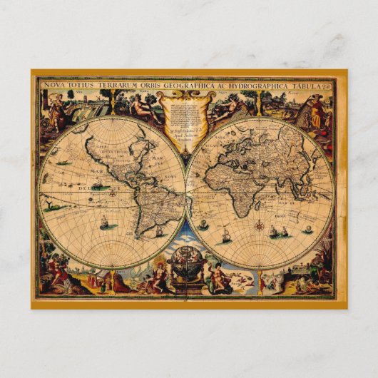 ヴィンテージの地図Nova totius terrarum 1625 ポストカード (正面)