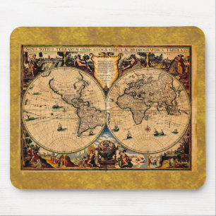 ヴィンテージの地図Nova totius terrarum 1625 マウスパッド