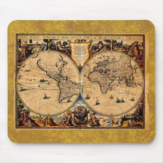 ヴィンテージの地図Nova totius terrarum 1625 マウスパッド (正面)