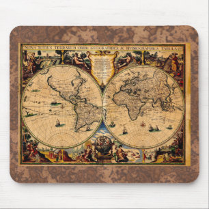 ヴィンテージの地図Nova totius terrarum 1625 マウスパッド