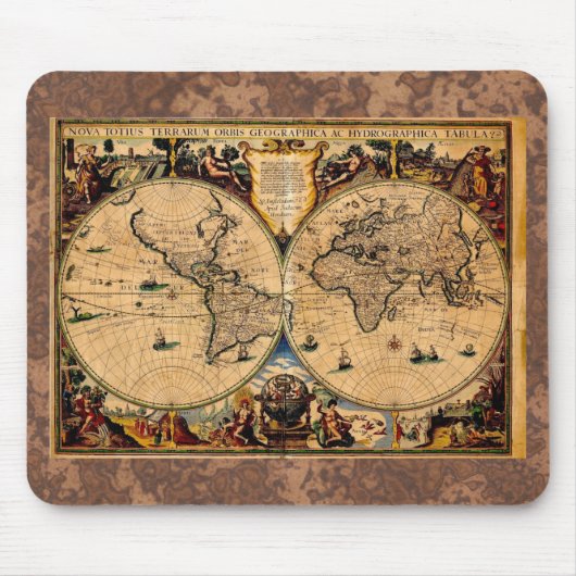 ヴィンテージの地図Nova totius terrarum 1625 マウスパッド (正面)