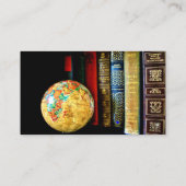 ヴィンテージの地球および本 名刺 (裏面)