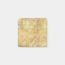 ヴィンテージの地球の古いペーパーエレガントなポスト・イットの地図を描いて下さい ポストイット