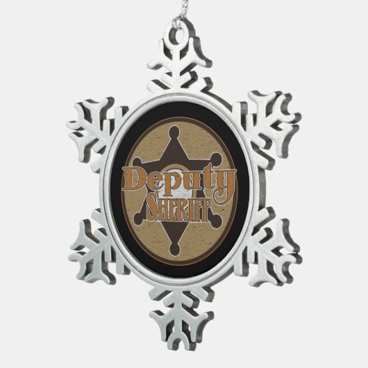 ヴィンテージの執行官代理 スノーフレークピューターオーナメント (右)