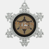 ヴィンテージの執行官代理 スノーフレークピューターオーナメント (正面)