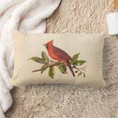 ヴィンテージの基本的な歌の鳥のイラストレーション- 1800's ランバークッション (ブランケット)