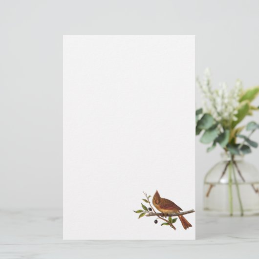 ヴィンテージの基本的な歌の鳥のイラストレーション- 1800's 便箋 (スタンド正面)