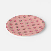 ヴィンテージの壁紙のピンクの紙皿 ペーパープレート (アングル)