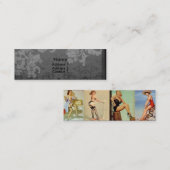 ヴィンテージの壁紙の女の子 スキニー名刺 (正面/裏面)