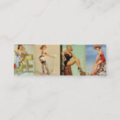 ヴィンテージの壁紙の女の子 スキニー名刺 (裏面)