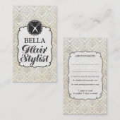 ヴィンテージの壁紙の美容師のアポイントメントカード 予約カード (正面/裏面)