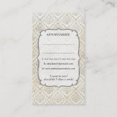 ヴィンテージの壁紙の美容師のアポイントメントカード 予約カード (裏面)