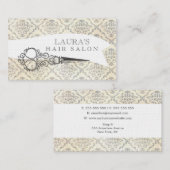 ヴィンテージの壁紙はヘアーサロンビジネスを切ります 名刺 (正面/裏面)